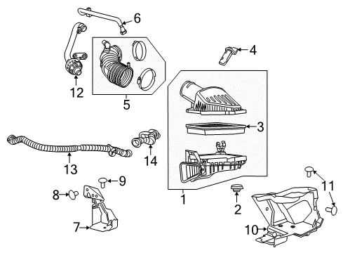 2016 Chevrolet Camaro Powertrain Control Outlet Duct Diagram for 23340374