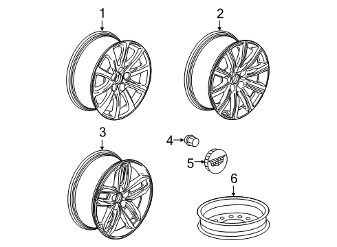 2019 Cadillac XT4 Wheels Wheel, Alloy Diagram for 23370184