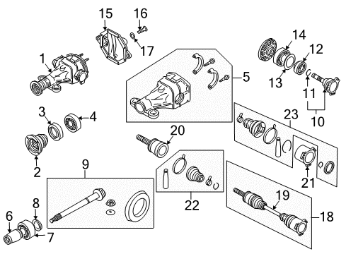 2008 Nissan 350Z Axle & Differential - Rear Cir Clip Diagram for 38225-40P00