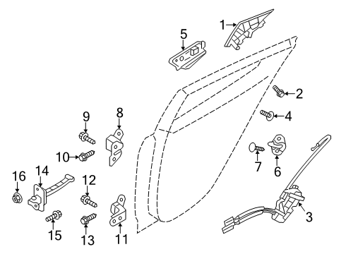 2021 Hyundai Veloster N Lock & Hardware Latch Assembly-Rear Door, RH Diagram for 81420-J3000