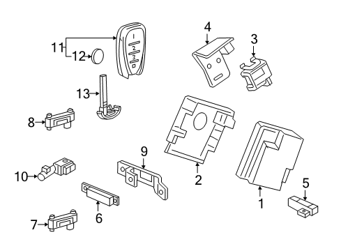 2016 Chevrolet Volt Keyless Entry Components Bracket Diagram for 23440258