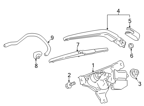 2019 Toyota Prius C Wiper & Washer Components Washer Nozzle Diagram for 85391-52170