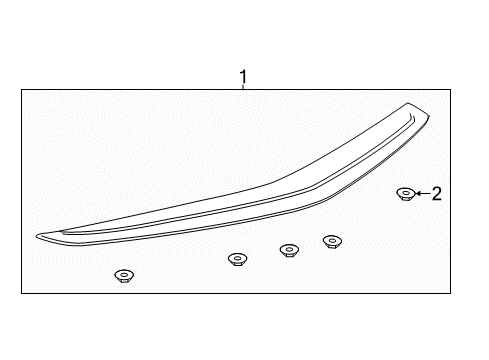 2018 Cadillac CTS Rear Spoiler Spoiler Diagram for 23249415