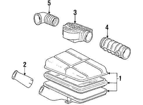 1984 BMW 633CSi Air Inlet Hose Diagram for 13711261370