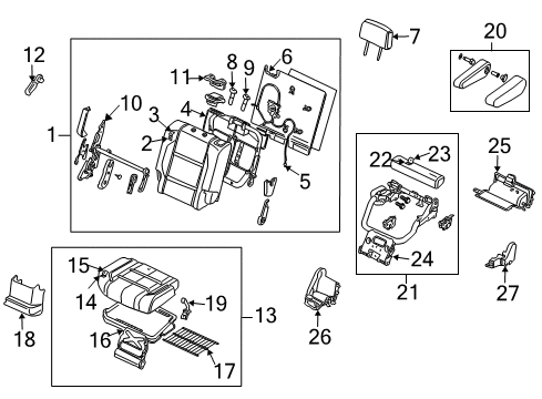 2014 Nissan Armada Second Row Seats Support Rear Seat Diagram for 88180-ZQ02B