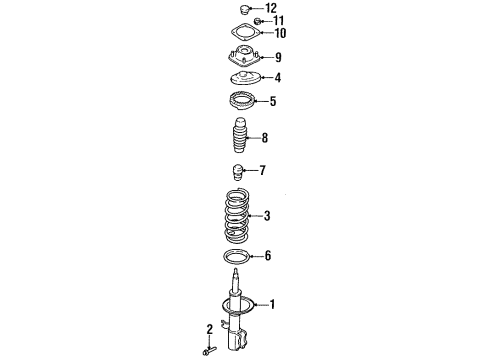 1995 Kia Sephia Struts & Suspension Components - Front Seat Assembly-SPGUP Diagram for 0K20134340A