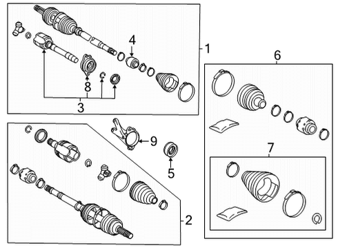 2020 Toyota Highlander Drive Axles - Front Axle Assembly Diagram for 43410-0E360