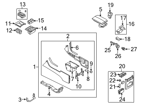 2006 Infiniti M35 Center Console Indicator Assembly-Torque Converter Diagram for 96940-EH101