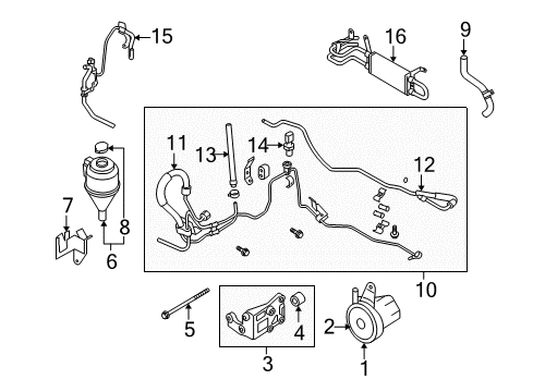 2006 Infiniti FX45 P/S Pump & Hoses, Steering Gear & Linkage Power Steering Return Tube Assembly Diagram for 49721-CL20A