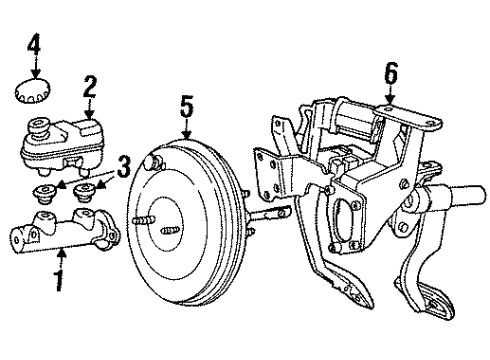 2001 Lincoln Town Car Hydraulic System Power Booster Diagram for 1W1Z-2005-AA