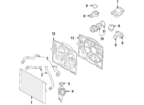 2007 BMW M6 Cooling System, Radiator, Water Pump, Cooling Fan O-Ring Diagram for 11511711484