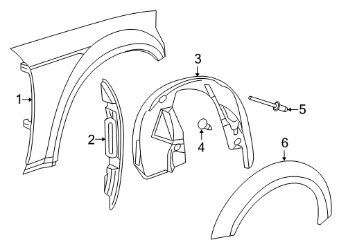 2013 Dodge Challenger Fender & Components Shield-Splash Diagram for 5028750AF