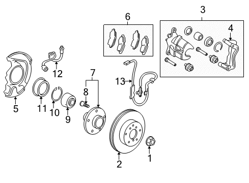 2012 Lexus ES350 Brake Components Disc Brake Cylinder Assembly, Left Diagram for 47750-33361