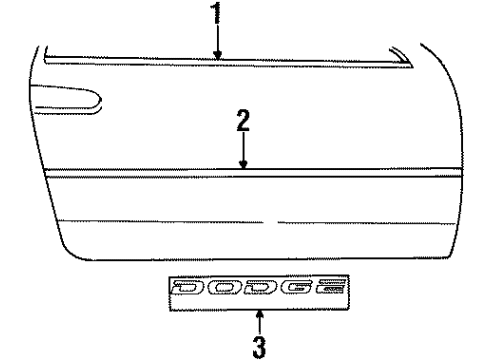 1997 Dodge Avenger Exterior Trim - Door Molding-Front Door Diagram for MR760464