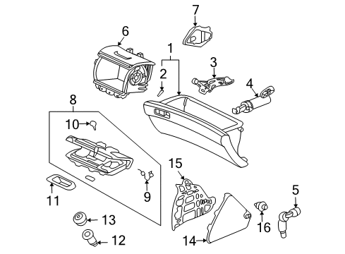 2005 Honda Accord Instrument Panel Components Holder, Center *NH488L* (UA TECHNICAL METAL) Diagram for 77299-SDN-A71ZA