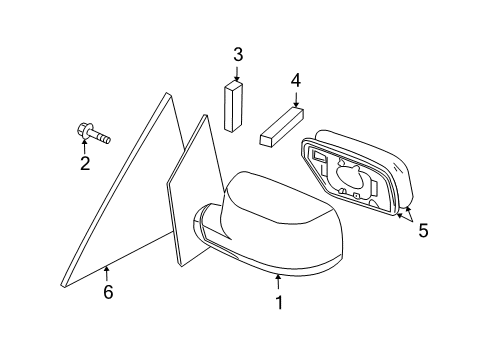 2009 Nissan Quest Outside Mirrors Cover-Front Door Corner, Inner LH Diagram for 80293-ZM70C
