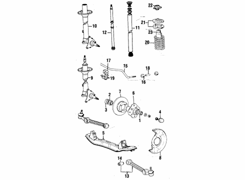 1984 Toyota Starlet Front Suspension Components, Lower Control Arm, Stabilizer Bar Stabilizer Bar Diagram for 48811-10100