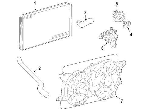 2006 Ford Freestar Cooling System, Radiator, Water Pump, Cooling Fan Fan Assembly Diagram for 5F2Z-8C607-CB