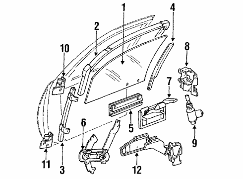 1991 Chevrolet Corsica Door & Components Module Diagram for 16627332