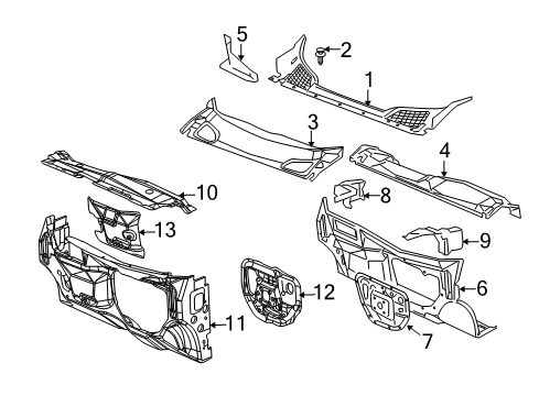 2005 Saturn Relay Cowl Support Asm-Instrument Panel Outer Diagram for 10294090