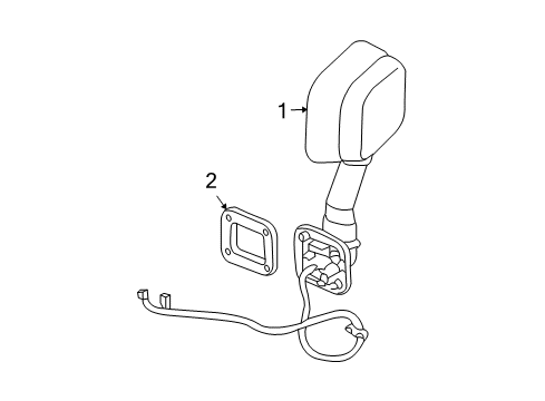 2009 Hummer H2 Outside Mirrors Mirror Glass Diagram for 19167554