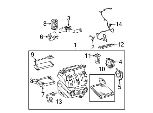 2011 Toyota Prius Air Conditioner Expansion Valve Grommet Diagram for 87114-02030