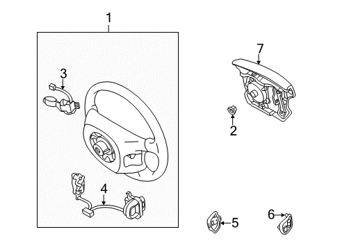 2004 Lexus LS430 Cruise Control System Steering Wheel Assembly Diagram for 45100-50200-E6