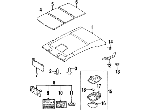 1997 Kia Sportage Interior Trim - Roof Lamp-Room Diagram for 0K20151310A06