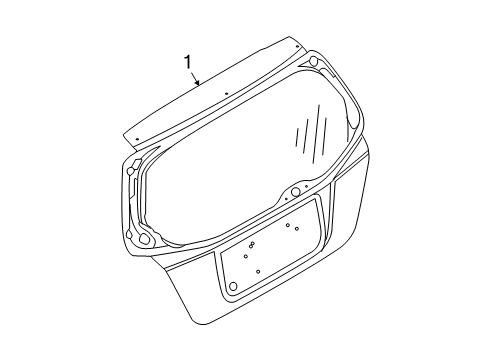 2005 Chevrolet Aveo Lift Gate - Glass & Hardware Seal Strip Diagram for 96541148