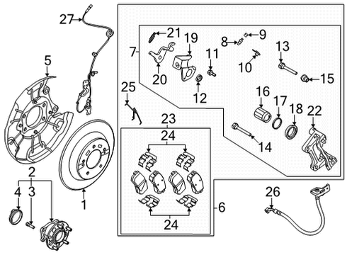 2022 Kia Seltos Rear Brakes Pad Kit-Rear Disc Br Diagram for 58302Q5A40