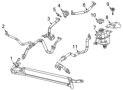 2022 Ram 1500 Radiator & Components Cooler-Auxiliary Low Temperature Diagram for 68332878AB