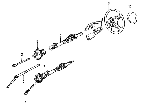 1992 Nissan 240SX Ignition Lock Shaft Assy-Steering Column, Lower Diagram for 48822-40F61