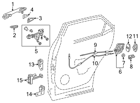 2021 Lexus RX350L Rear Door Frame Sub-Assembly, Rear Door Diagram for 69203-0E070