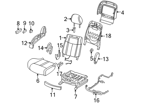 2010 Nissan Maxima Passenger Seat Components Harness-Front Seat Diagram for 87019-9N00B