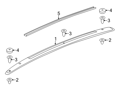 2013 Chevrolet Traverse Luggage Carrier Side Rail Bolt Diagram for 11570006