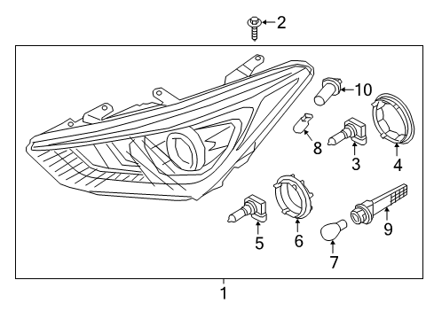 2018 Hyundai Santa Fe Sport Headlamps Rh Right Xenon Headlight Diagram for 92102-4Z510