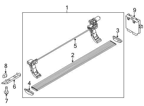 2012 Ford F-150 Running Board Step Bar Assembly Diagram for AL3Z-16451-ADPTM