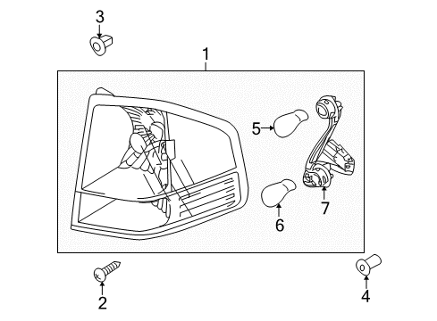 2009 Kia Borrego Bulbs Lamp Assembly-Rear Combination Diagram for 924012J001