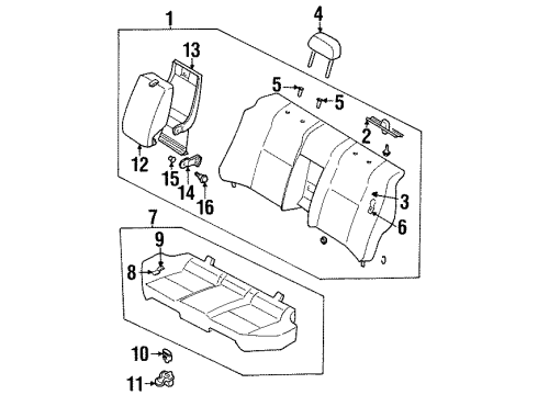 1997 Infiniti I30 Rear Seat Pad & Frame Assy-Cushion, Rear Seat Diagram for 88305-41U00