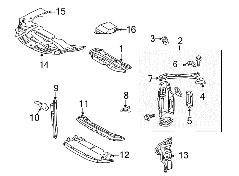 2013 Lexus GS350 Radiator Support Support, Radiator, Upper Diagram for 53213-30130