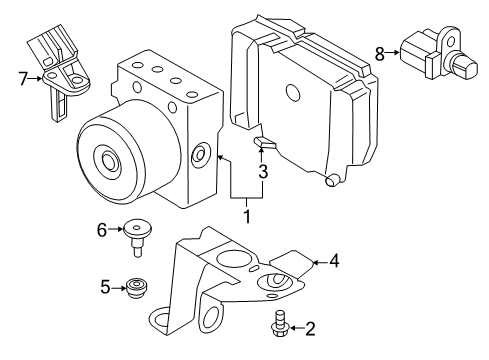 2016 Ford Transit Connect ABS Components ABS Control Unit Bracket Diagram for F1FZ-2B389-A