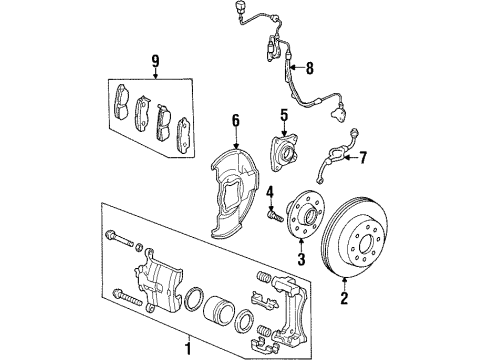 1999 Acura CL Front Brakes Disk, Front Brake Diagram for 45251-S84-G00