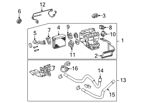 2010 Lexus GS450h Air Conditioner Heater Water Pump Assembly Diagram for 87200-30230
