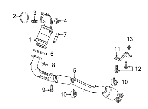 2016 Buick Envision Exhaust Components Bracket Diagram for 23187733