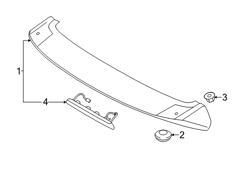 2017 Hyundai Santa Fe Sport Rear Spoiler Rear Spoiler Diagram for 87210-4Z000