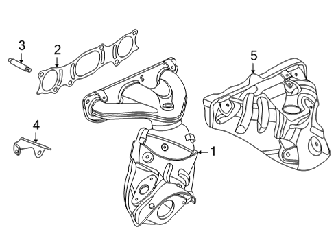2021 Nissan Sentra Exhaust Manifold Gasket-Exhaust Manifold Diagram for 14036-5TC0A