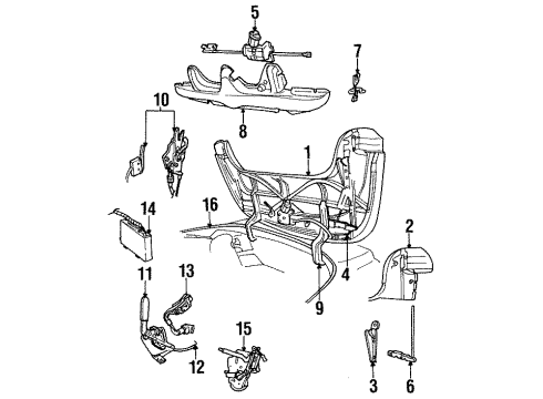 1997 Saab 900 Storage Compartment Exhaust Left Manifold Diagram for 4556478