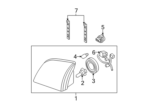 2010 Mercury Mountaineer Bulbs Composite Assembly Diagram for 7L9Z-13008-AA