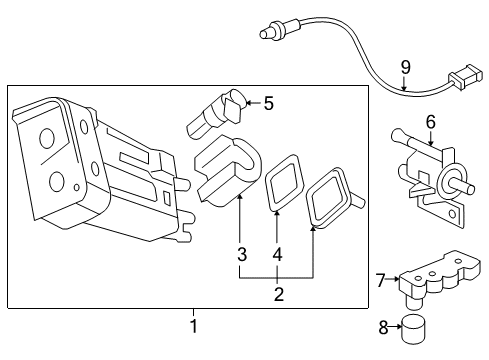 2006 Chevrolet Cobalt Emission Components Vapor Canister Diagram for 15880153