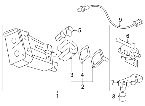 2007 Chevrolet Cobalt Emission Components Vapor Canister Diagram for 19259320